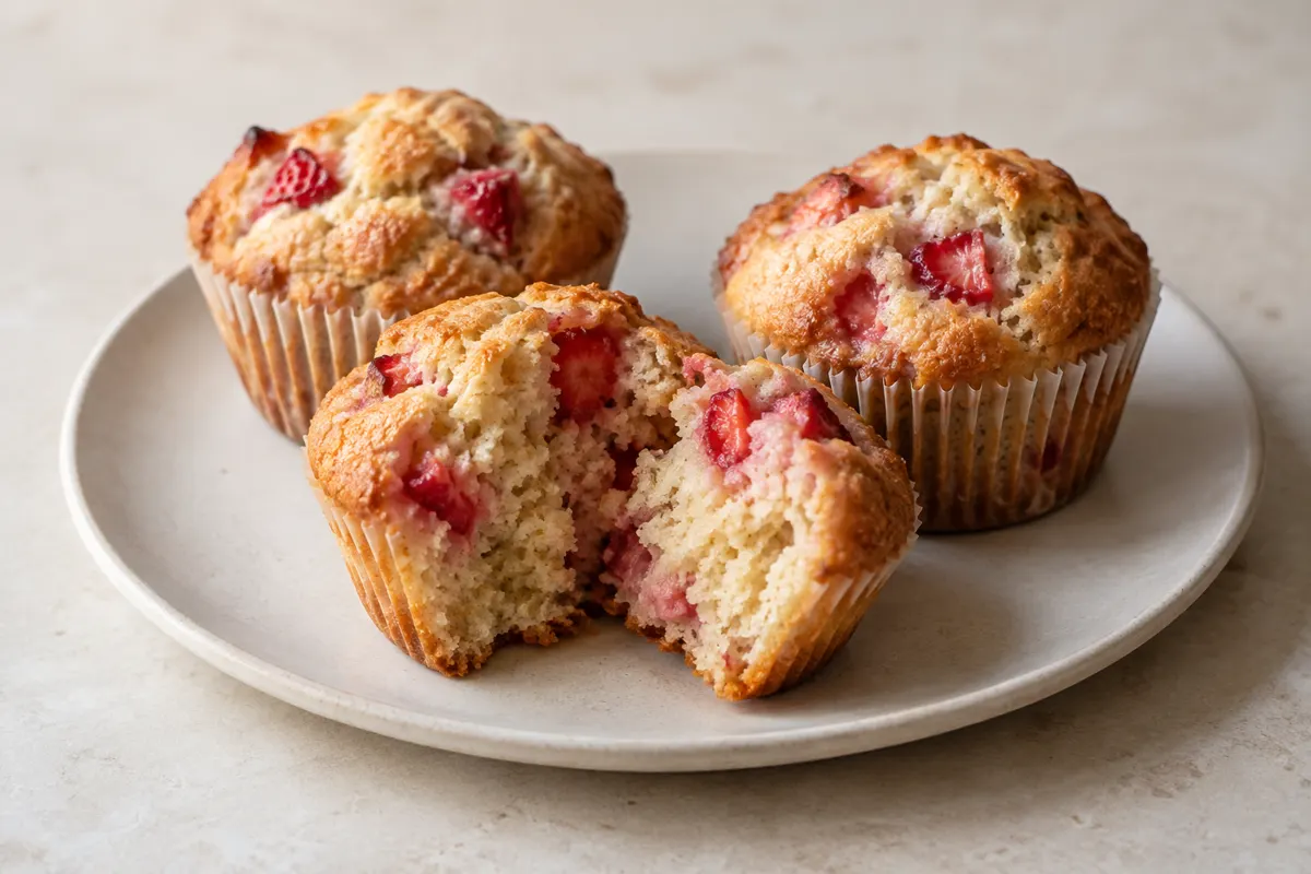 Aardbeienmuffins met amandelmeel
