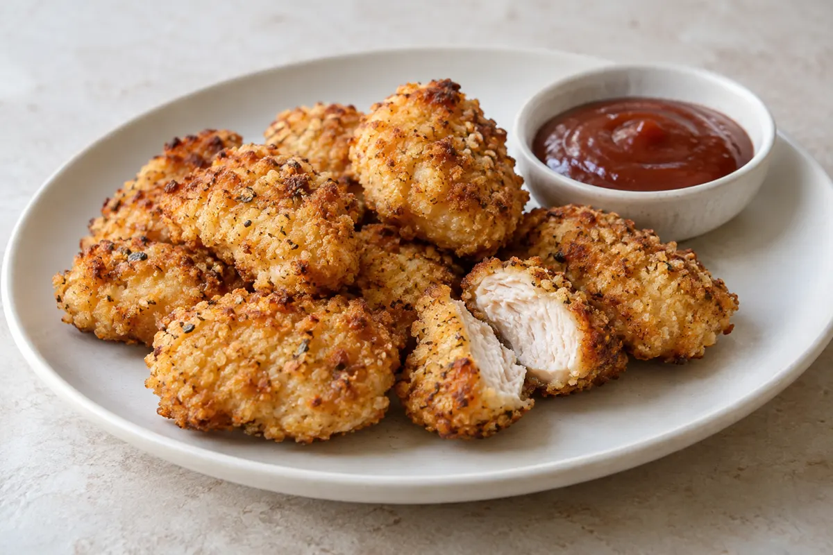 Kipnuggets met amandelmeel en parmezaan